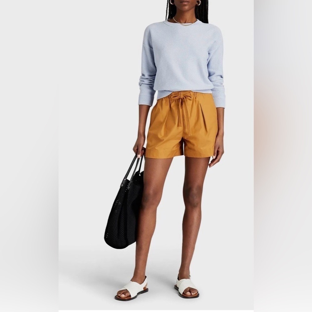 Vince Box Plead High Waist Gold Shorts